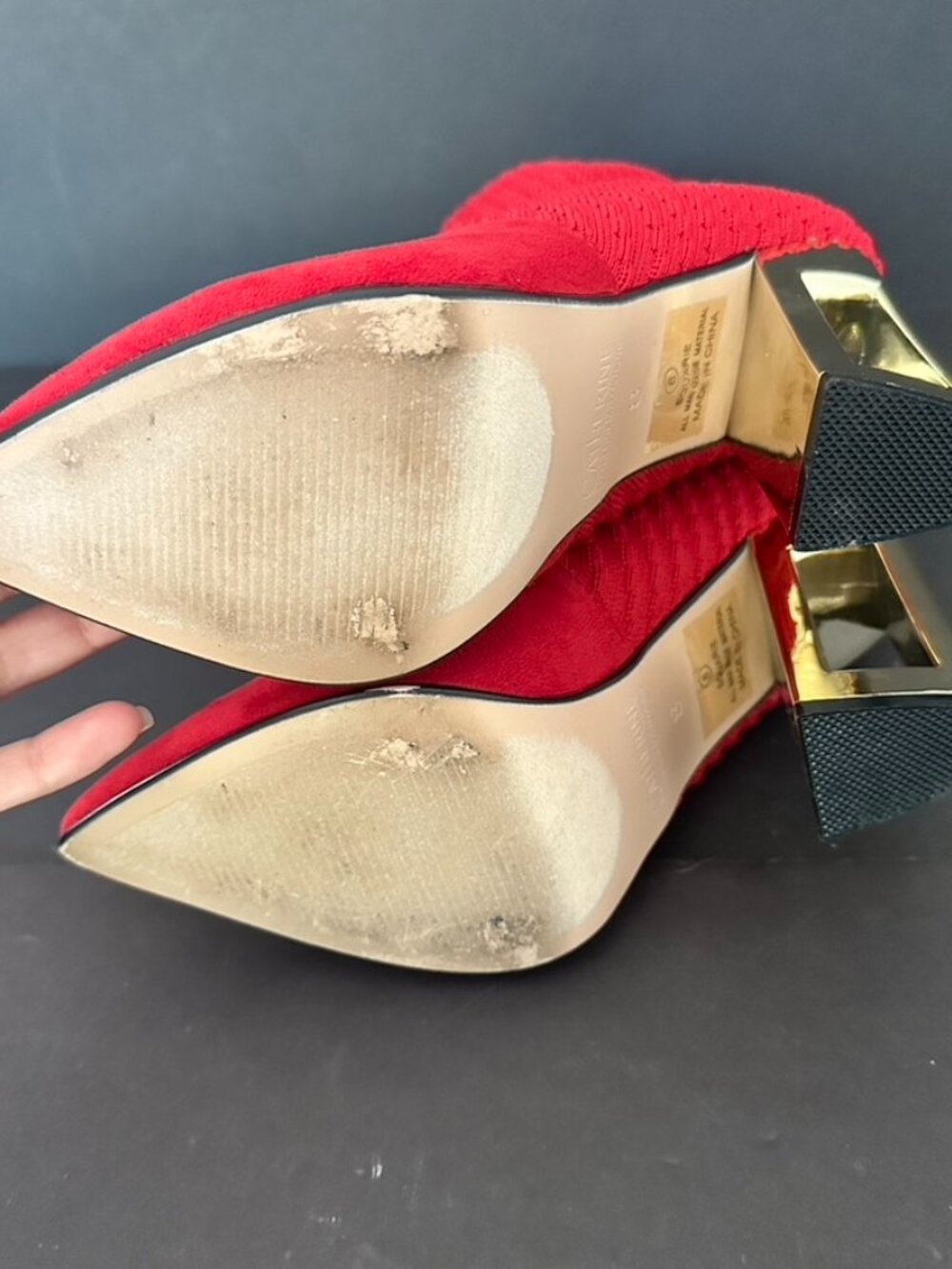 Catherine Malandrino Red Pointed Toe Sock Bootie Size 8 - Picture 6 of 9